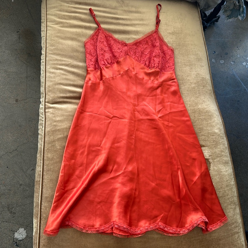 European Camisole Dress 100% Silk Satin French Charmeuse Size Large